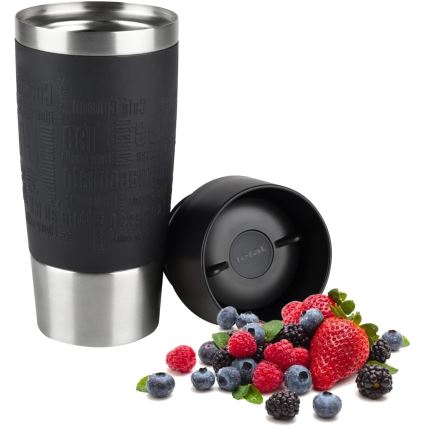 Tefal - Cestovní hrnek 360 ml TRAVEL MUG nerez/černá