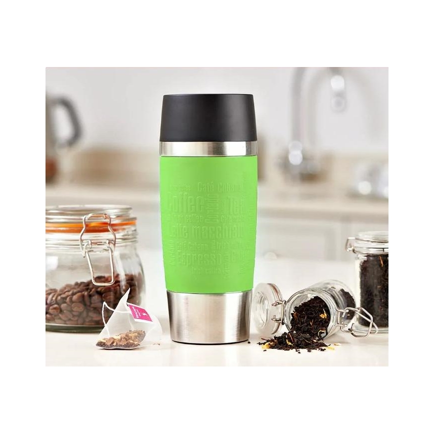 Tefal - Cestovní hrnek 360 ml TRAVEL MUG nerez/zelená