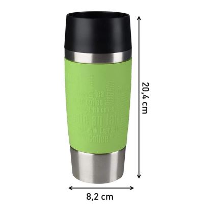 Tefal - Cestovní hrnek 360 ml TRAVEL MUG nerez/zelená