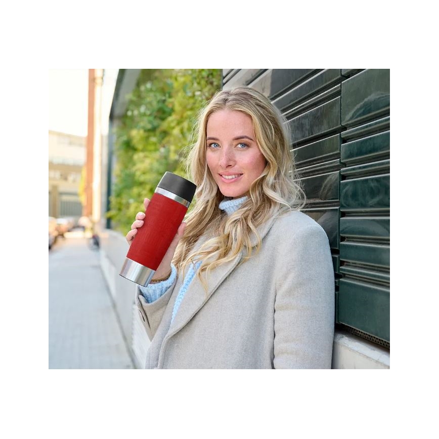 Tefal - Cestovní hrnek 500 ml TRAVEL MUG nerez/červená