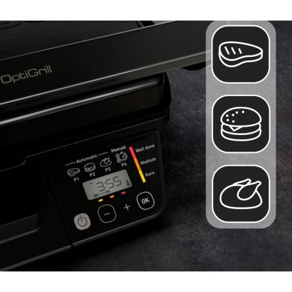 Tefal - Chytrý elektrický gril Tefal OPTIGRILL 2000W/230V