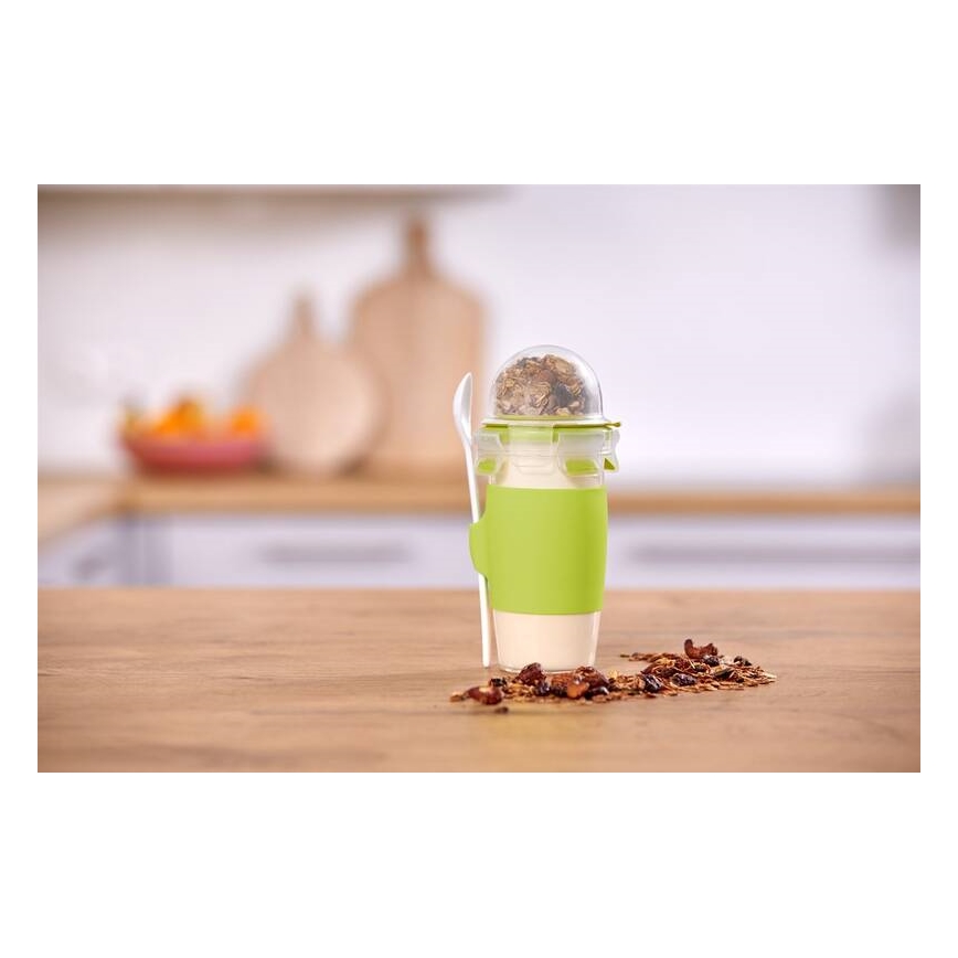 Tefal - Dóza na jogurt s lžičkou 0,45 l MASTER SEAL TO GO zelená
