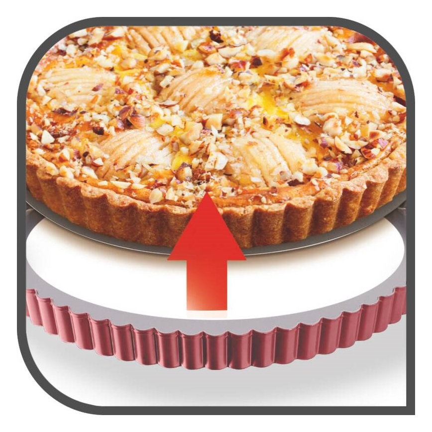 Tefal - Forma na koláč s vyjímacím dnem DELIBAKE 28 cm červená