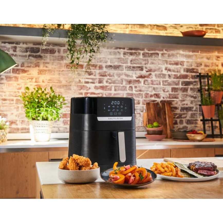 Tefal - Horkovzdušná fritéza 4,2 l EASY FRY&GRILL 2v1 1550W/230V černá