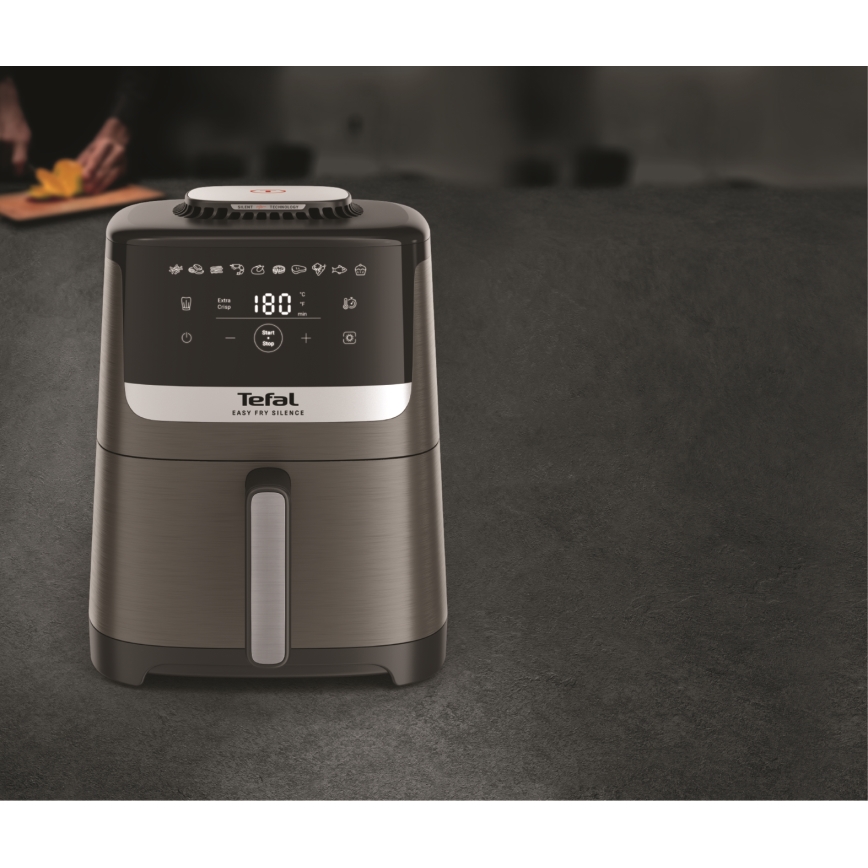 Tefal - Horkovzdušná fritéza 5 l EASY FRY SILENCE COAL 1400-1670W/230V