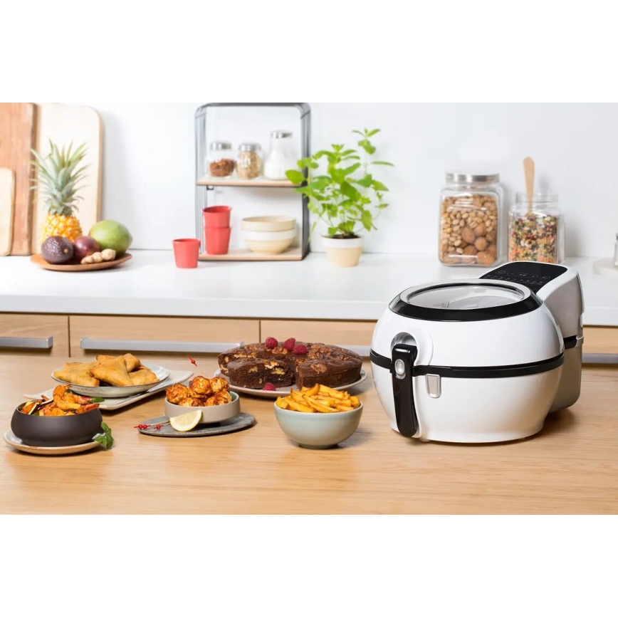Tefal - Horkovzdušná fritéza ACTIFRY GENIUS DUAL MOTION 1,2l 1350W/230V bílá