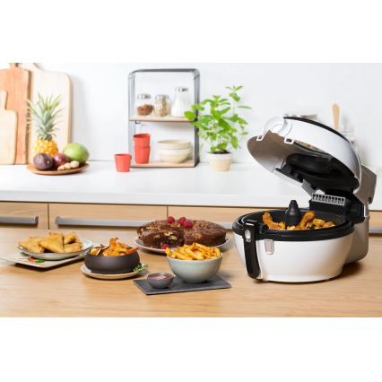 Tefal - Horkovzdušná fritéza ACTIFRY GENIUS DUAL MOTION 1,2l 1350W/230V bílá