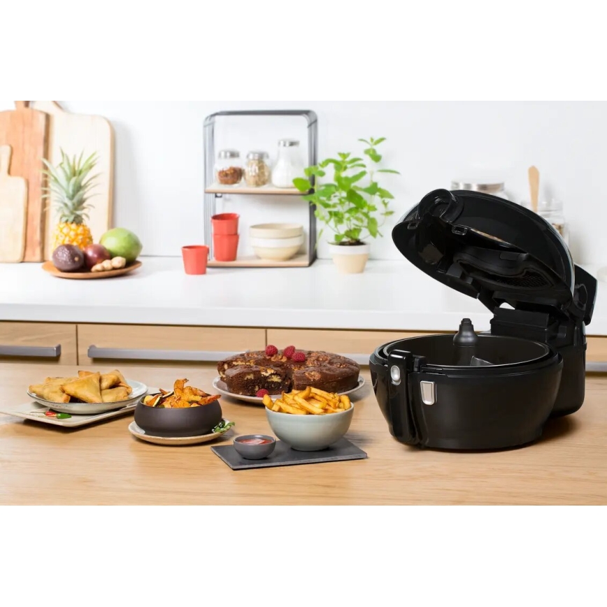 Tefal - Horkovzdušná fritéza ACTIFRY GENIUS DUAL MOTION 1,2l 1350W/230V černá