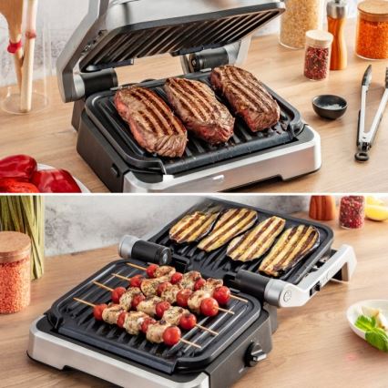 Tefal - Kontaktní gril OPTIGRILL 2v1 2100W/230V nerez