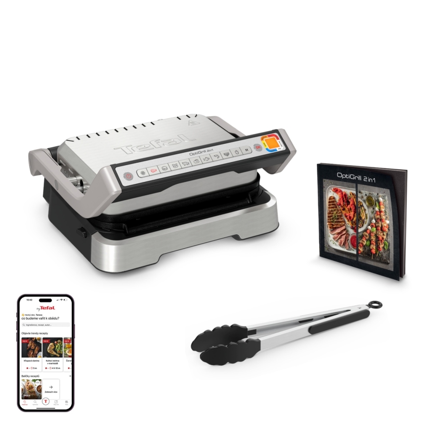 Tefal - Kontaktní gril OPTIGRILL 4v1 2100W/230V nerez