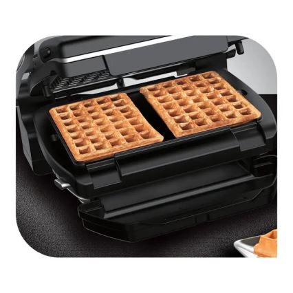 Tefal - Kontaktní gril OPTIGRILL+ INOX WAFFLES 2000W/230V černá/chrom