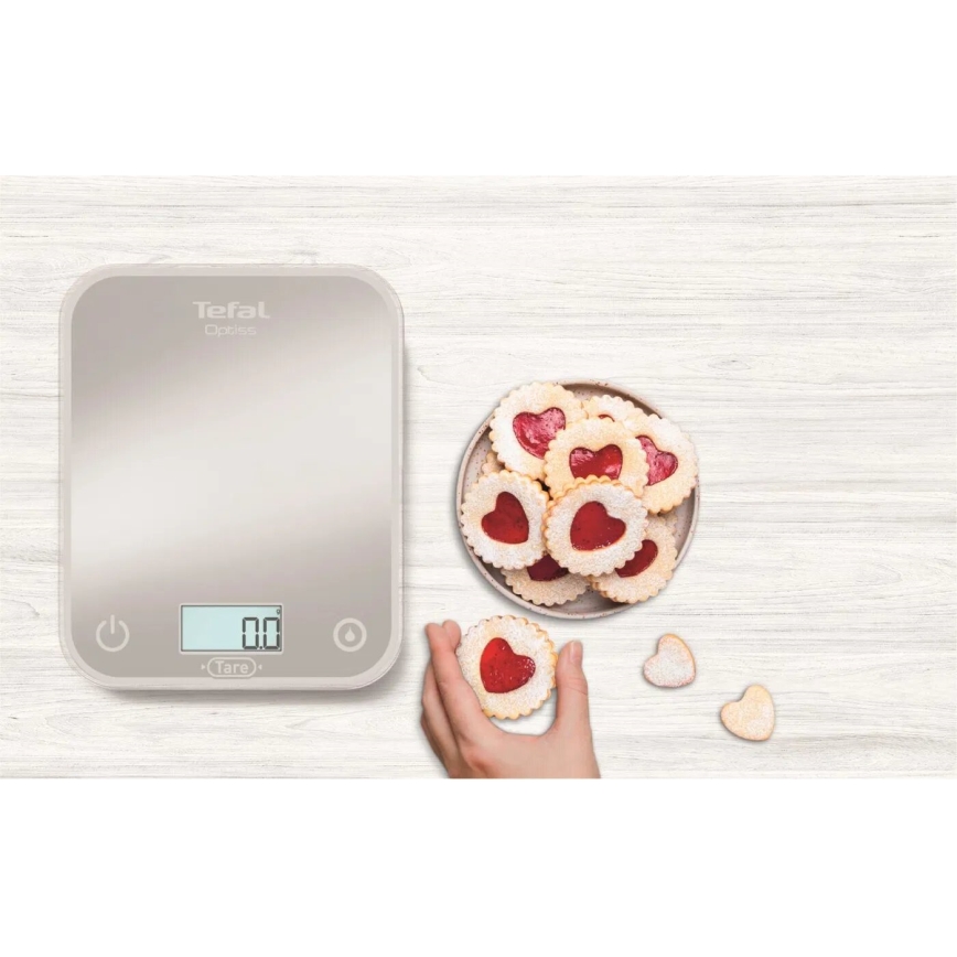 Tefal - Kuchyňská váha OPTISS 2xAAA šedá