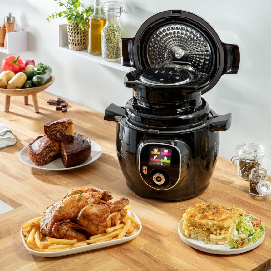 Tefal - Multifunkční elektrický tlakový hrnec s příslušenstvím 6 l 1600W/230V černá