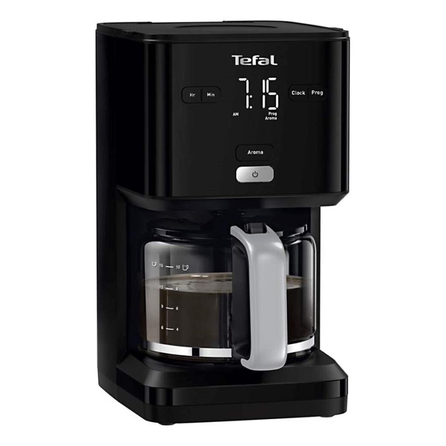 Tefal - Překapávací kávovar s LCD displejem 1000W/230V černá