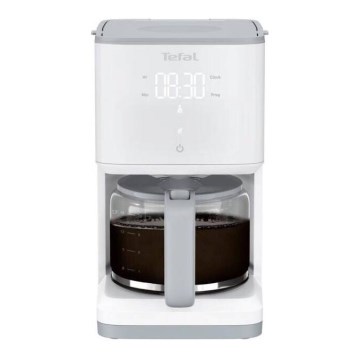 Tefal - Překapávací kávovar s LCD displejem SENSE 1000W/230V bílá