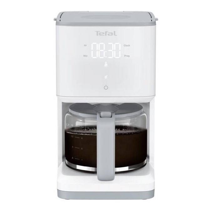 Tefal - Překapávací kávovar s LCD displejem SENSE 1000W/230V bílá