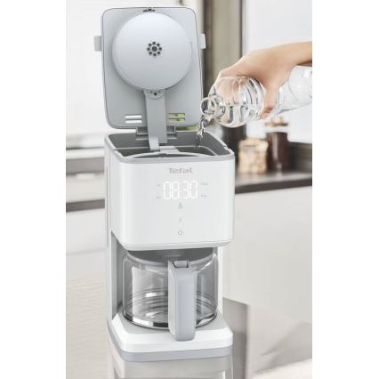 Tefal - Překapávací kávovar s LCD displejem SENSE 1000W/230V bílá