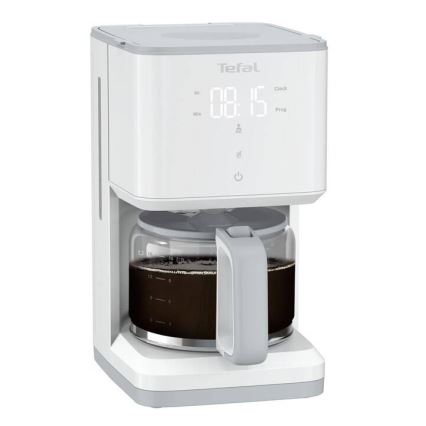 Tefal - Překapávací kávovar s LCD displejem SENSE 1000W/230V bílá