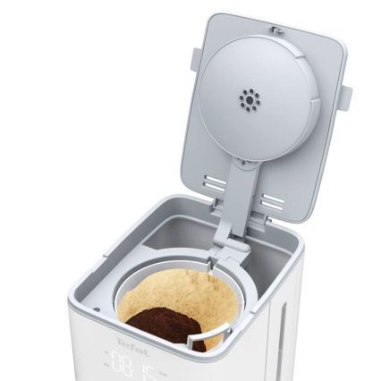 Tefal - Překapávací kávovar s LCD displejem SENSE 1000W/230V bílá