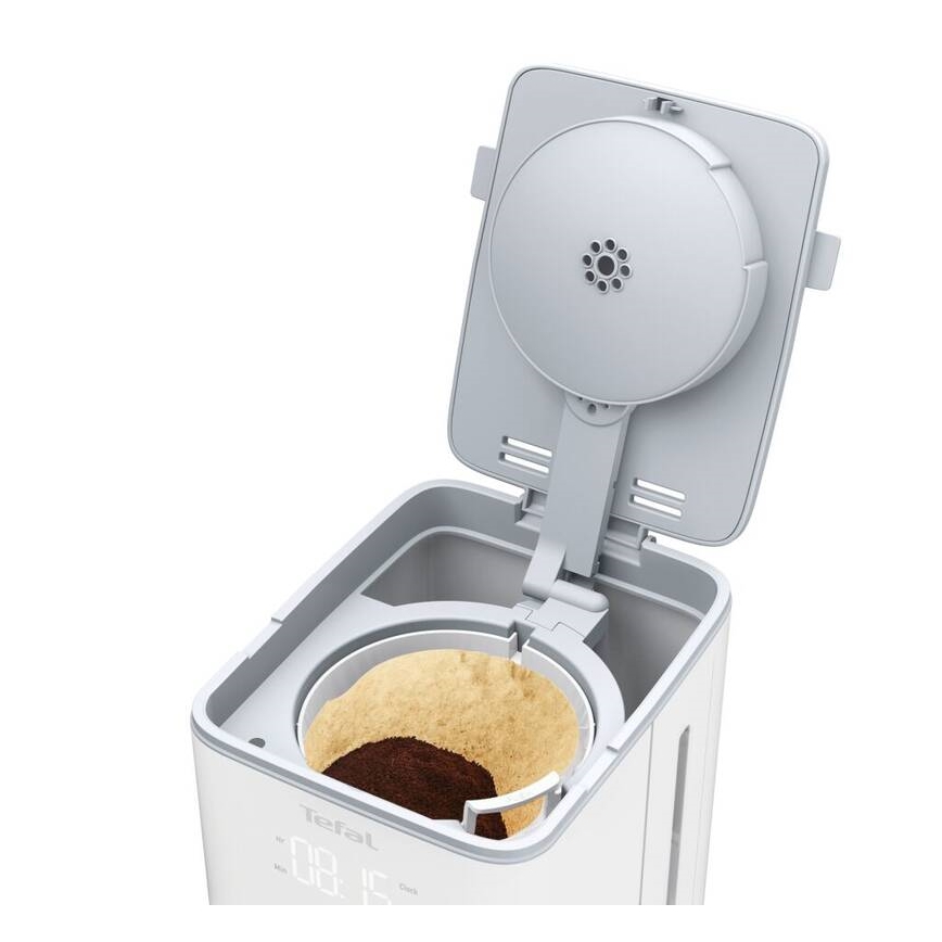 Tefal - Překapávací kávovar s LCD displejem SENSE 1000W/230V bílá