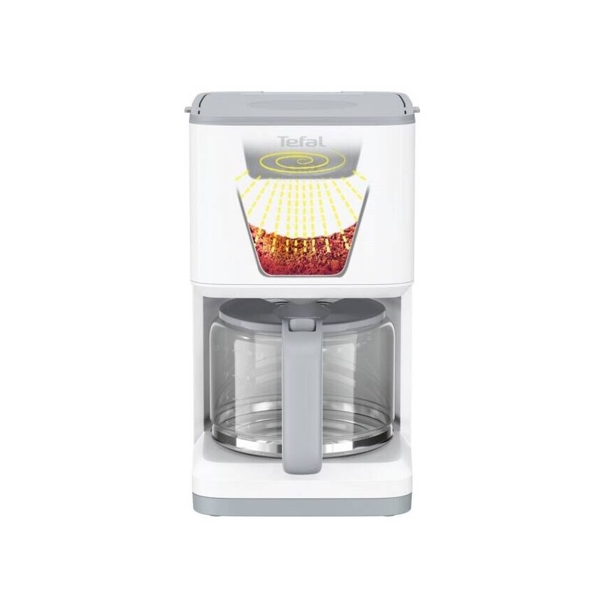 Tefal - Překapávací kávovar s LCD displejem SENSE 1000W/230V bílá