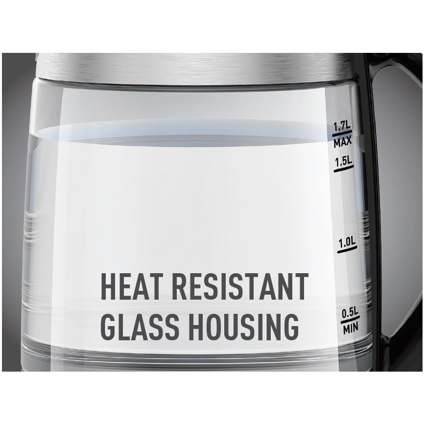 Tefal - Rychlovarná konvice GLASS 1,7 l  2200W/230V matný chrom