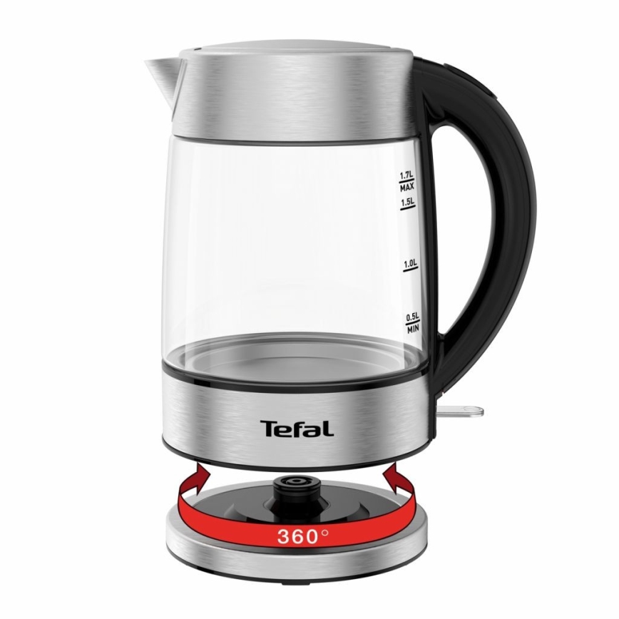 Tefal - Rychlovarná konvice GLASS 1,7 l  2200W/230V matný chrom