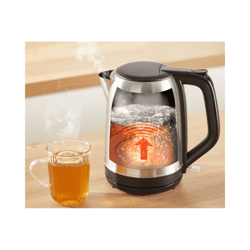 Tefal - Rychlovarná konvice SUBITO 1,7l 2400W/230V nerez/černá