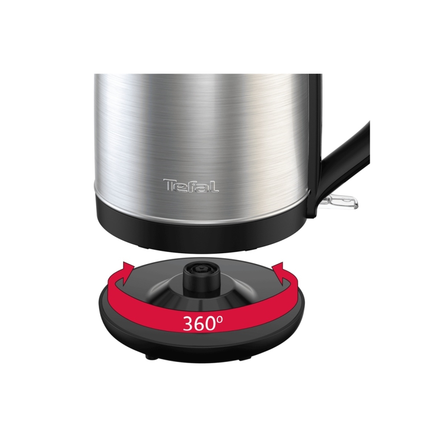 Tefal - Rychlovarná konvice SUBITO 1,7l 2400W/230V nerez/černá