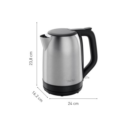 Tefal - Rychlovarná konvice SUBITO 1,7l 2400W/230V nerez/černá
