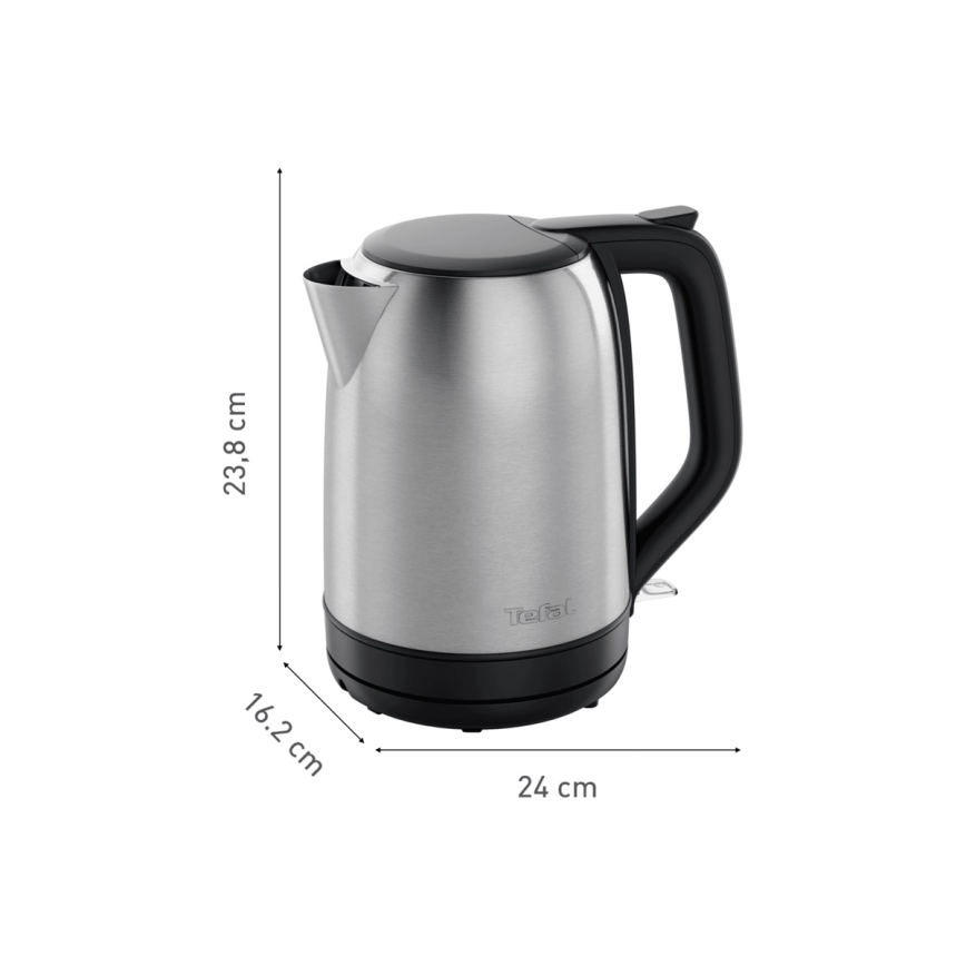 Tefal - Rychlovarná konvice SUBITO 1,7l 2400W/230V nerez/černá