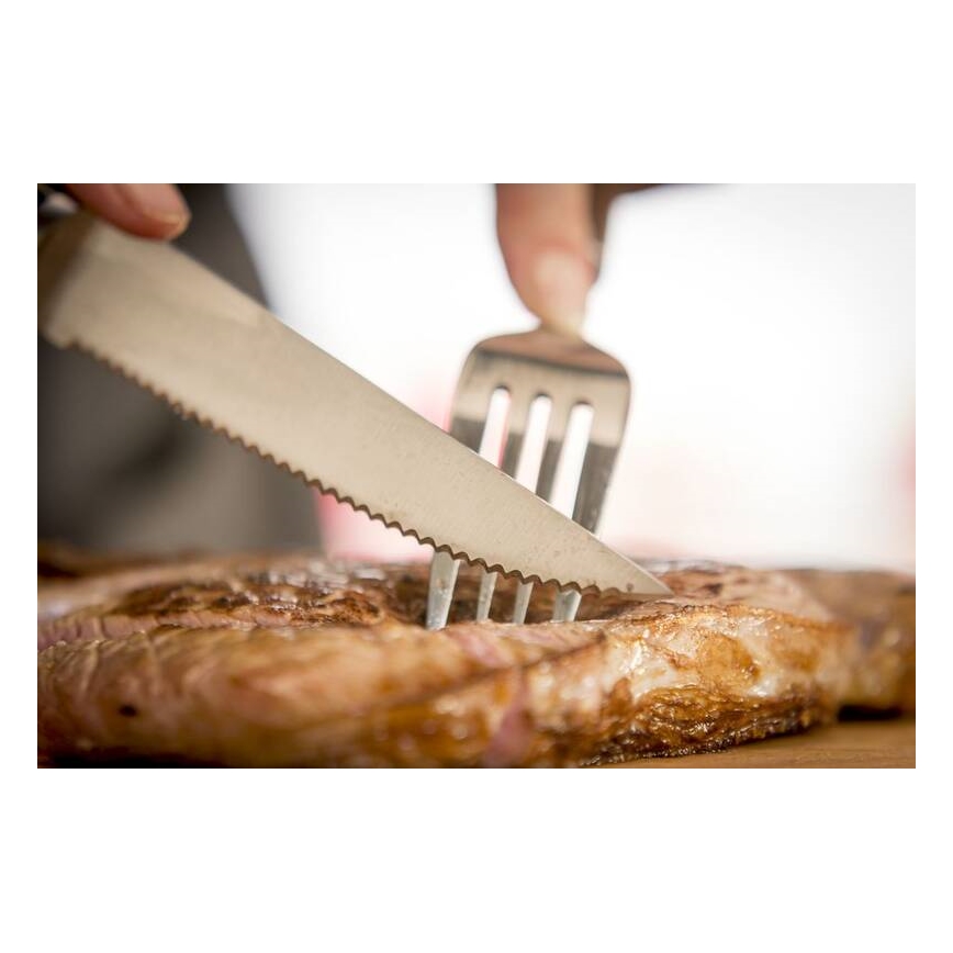 Tefal - SADA 4x Nerezový nůž na steak ICE FORCE 11 cm lesklý chrom/černá