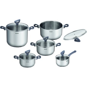 Tefal - Sada hrnců 10 ks DAILY COOK nerez