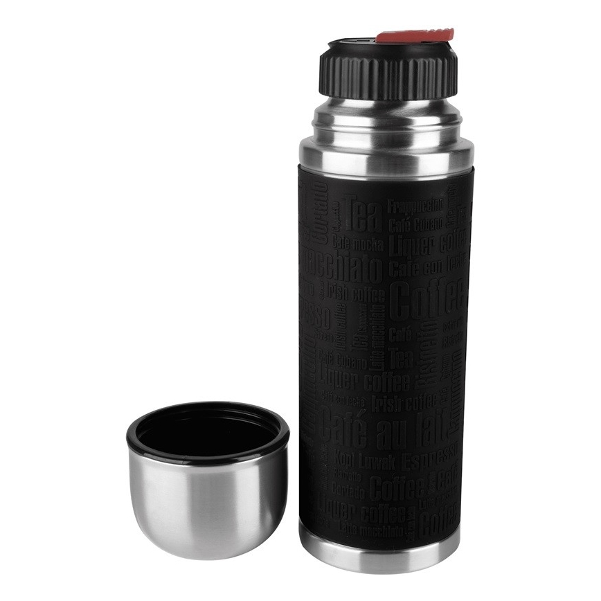 Tefal - Termoska s hrníčkem 1 l SENATOR nerez/černá