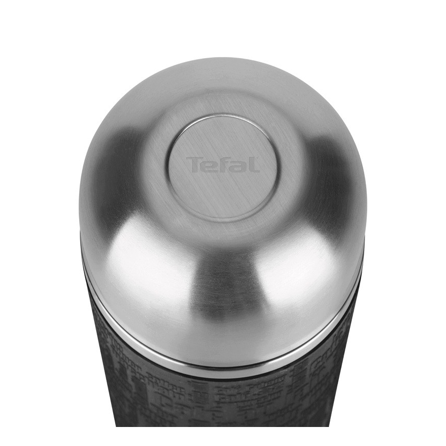 Tefal - Termoska s hrníčkem 1 l SENATOR nerez/černá