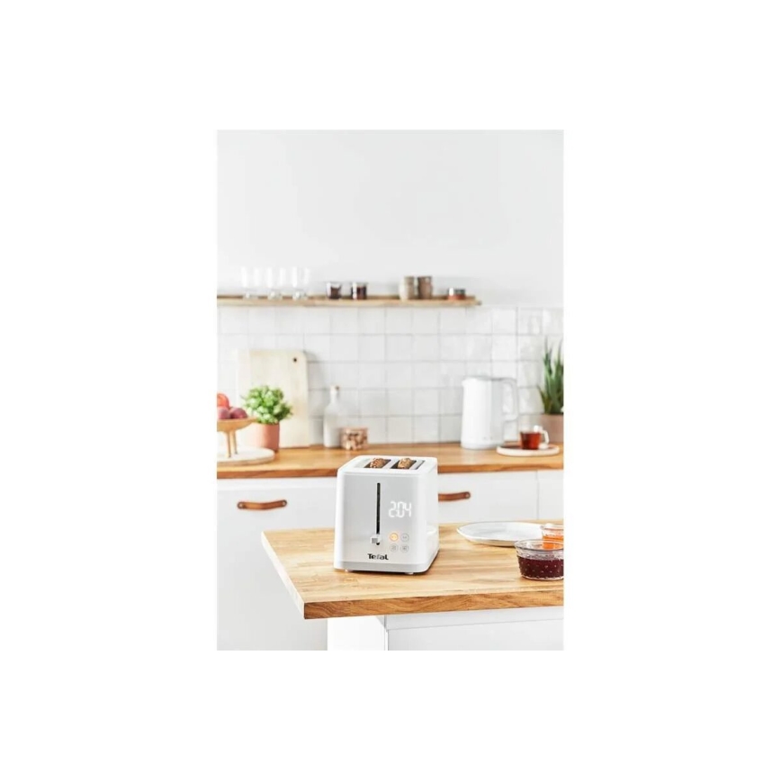 Tefal - Topinkovač se dvěma otvory SENSE 850W/230V bílá