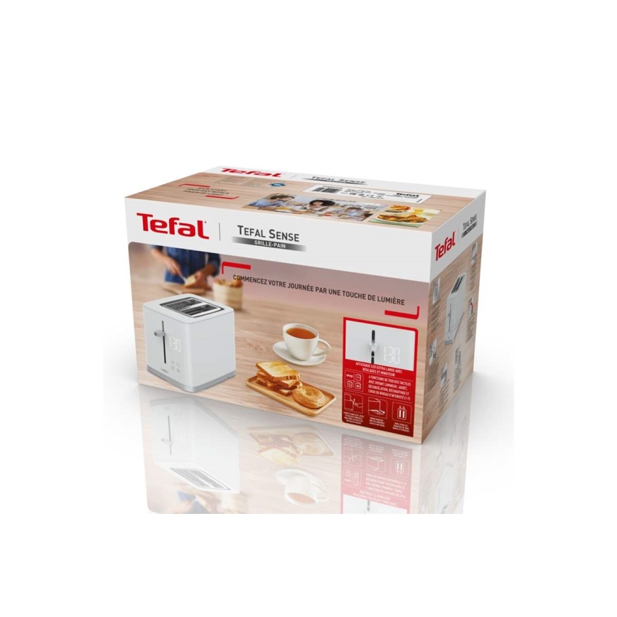 Tefal - Topinkovač se dvěma otvory SENSE 850W/230V bílá