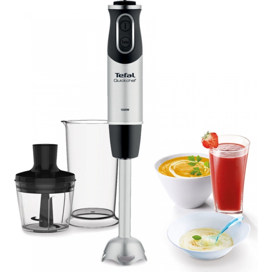Tefal - Tyčový mixér QUICKCHEF 2v1 1000W/230V matný chrom/černá