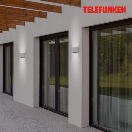 Telefunken 303404TF - LED Venkovní nástěnné svítidlo LED/7W/230V IP44 stříbrná