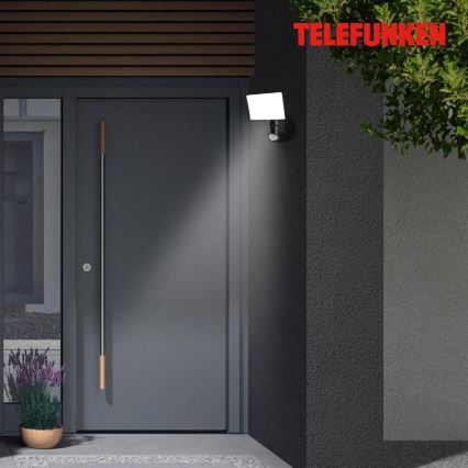 Telefunken 304305TF - LED Venkovní nástěnné svítidlo se senzorem LED/24W/230V IP44 černá