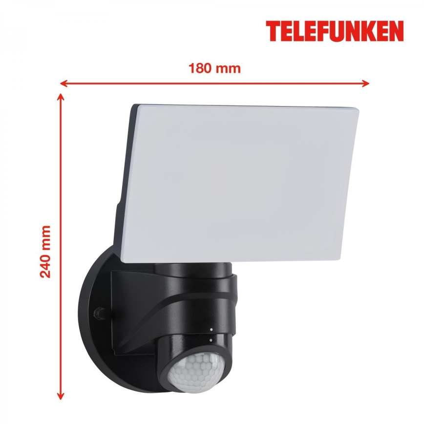 Telefunken 304305TF - LED Venkovní nástěnné svítidlo se senzorem LED/24W/230V IP44 černá