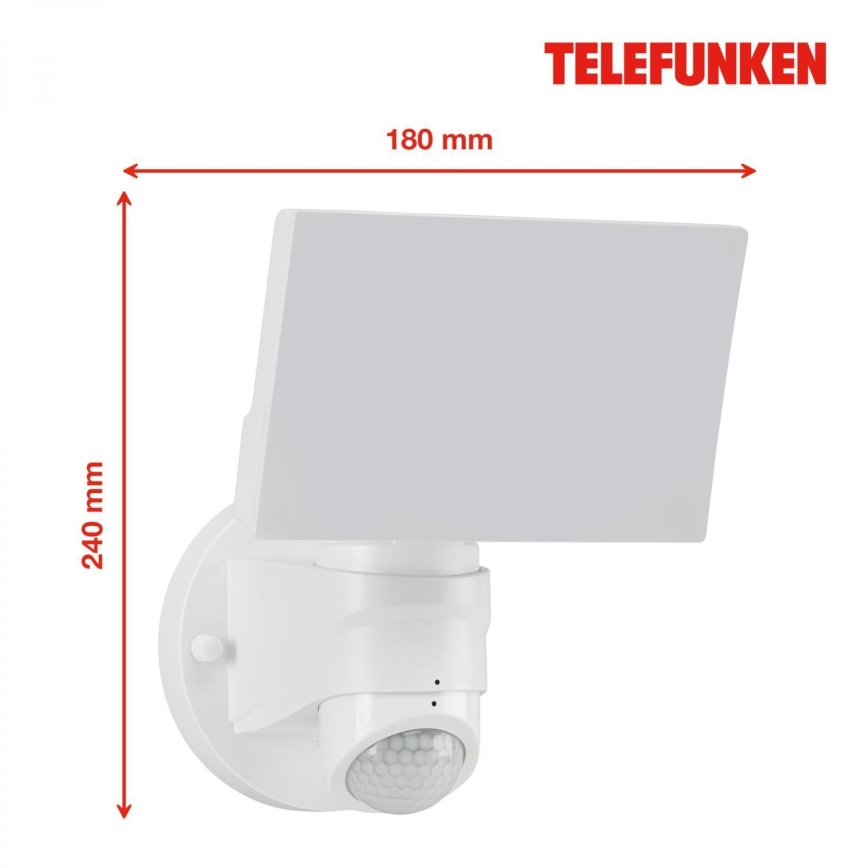 Telefunken 304306TF - LED Venkovní nástěnné svítidlo se senzorem LED/16W/230V IP44 bílá