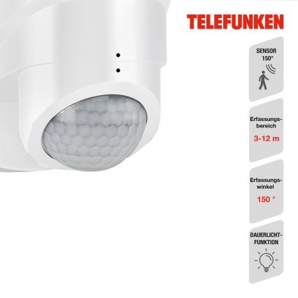 Telefunken 304406TF - LED Venkovní nástěnný reflektor se senzorem LED/20W/230V IP44