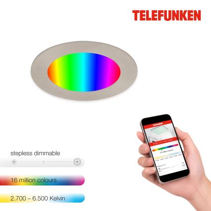 Telefunken 309302TF - LED RGBW Stmívatelné koupelnové podhledové svítidlo LED/6W/230V 2700-6500K IP23 Wi-Fi Tuya
