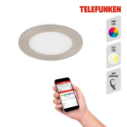 Telefunken 309302TF - LED RGBW Stmívatelné koupelnové podhledové svítidlo LED/6W/230V 2700-6500K IP23 Wi-Fi Tuya