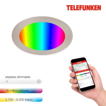 Telefunken 309402TF - LED RGBW Stmívatelné koupelnové podhledové svítidlo LED/12W/230V 2700-6500K IP23 Wi-Fi Tuya