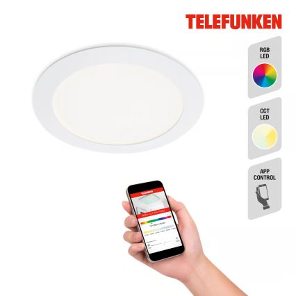Telefunken 309406TF - LED RGBW Stmívatelné podhledové svítidlo FRAME LED/12W/230V 2700-6500K Wi-Fi Tuya bílá