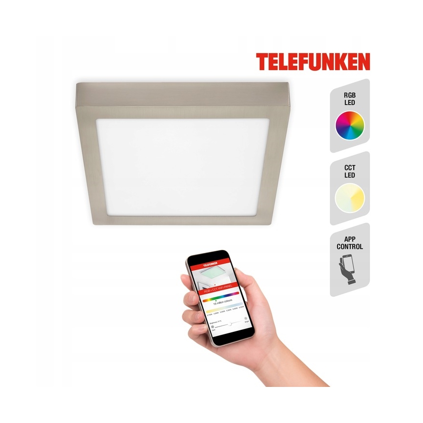 Telefunken 309602TF - LED RGBW Stmívatelné stropní svítidlo LED/18W/230V 2700-6500K Wi-Fi Tuya