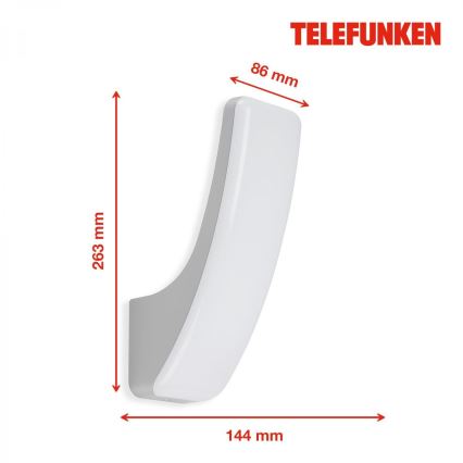 Telefunken 311604TF - LED Venkovní nástěnné svítidlo LED/15W/230V IP44 stříbrná