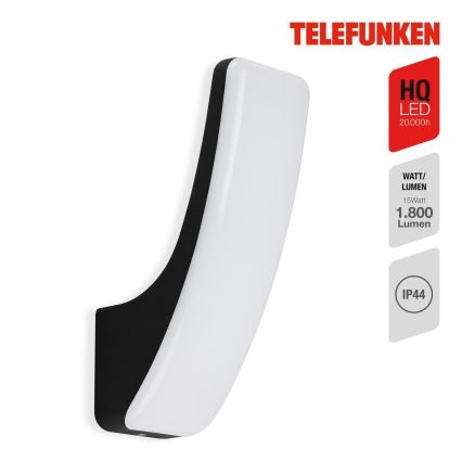 Telefunken 311605TF - LED Venkovní nástěnné svítidlo LED/15W/230V IP44 černá